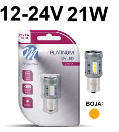 LED AUTO SIJALICA PY21W 12V-24V ZUTA LB852Y-01B M-TECH